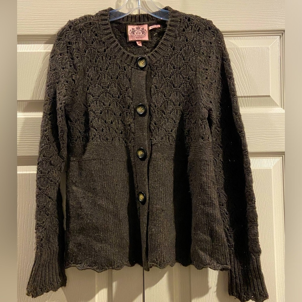 JUICY COUTURE Womens  Button-Down Cardigan Sweater Top M EUC